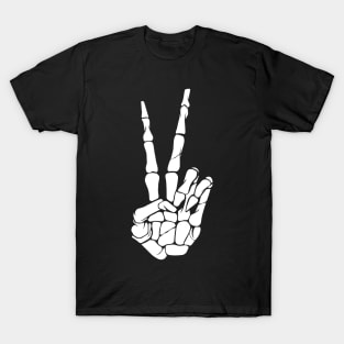 Peace sign hand skeleton T-Shirt